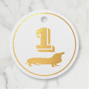 Eerste winnende bieder beste folie hond bedankjes labels
