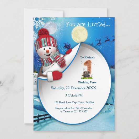 Eerste winterfeestdag kaart (Voorkant)