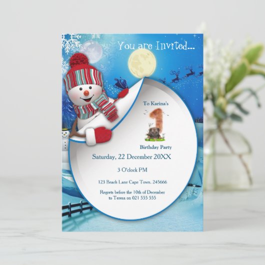 Eerste winterfeestdag kaart (Staand voorkant)