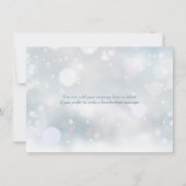 Eerste wintersneeuwvlokken bruiloft bedankkaart (Achterkant)