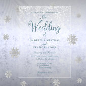 Eerste Wintersneeuwvlokken Elegant Script Weddensc Acryl Uitnodigingen