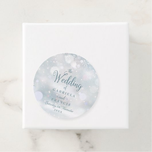 Eerste wintersneeuwvlokken Labels (In situ)