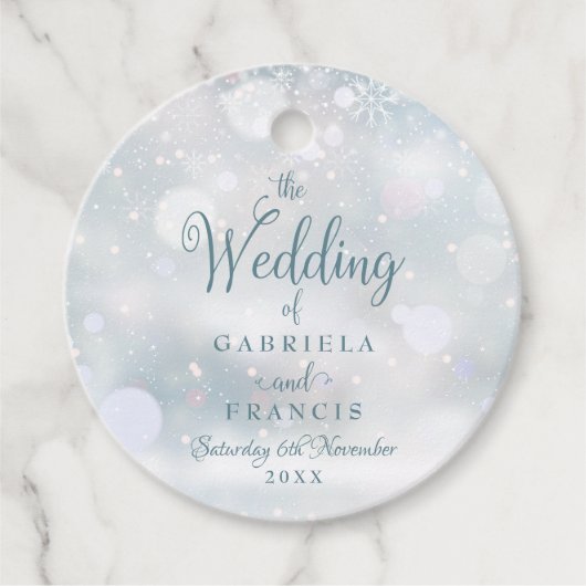 Eerste wintersneeuwvlokken Labels (Voorkant)