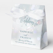 Eerste wintersneeuwvlokken Weddenschap Bedankdoosjes (Voorkant Zijde)
