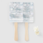 Eerste wintervlokken Trouwprogramma handventilator Handwaaier (Voorkant en achterkant)