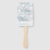 Eerste wintervlokken Trouwprogramma handventilator Handwaaier (Voorkant)