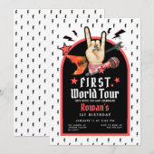 Eerste World Tour verjaardagsuitnodiging Kaart (Voorkant / Achterkant)
