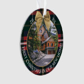 Eerste XMax in ons nieuwe Home Red Green Pset 2 Fo Ornament (voorkant)