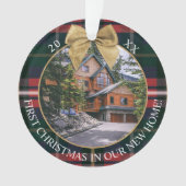 Eerste XMax in ons nieuwe Home Red Green Pset 2 Fo Ornament (voorkant)