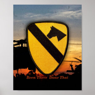 Eerste zevende Cavalry Air Cav Vetereans Vets Patc Poster