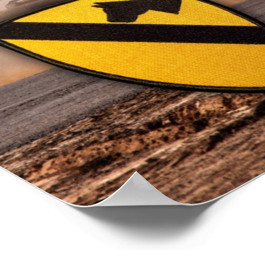 Eerste zevende Cavalry Air Cav Vetereans Vets Patc Poster (Hoek)