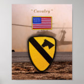Eerste zevende Cavalry Air Cav Vetereans Vets Patc Poster (Voorkant)