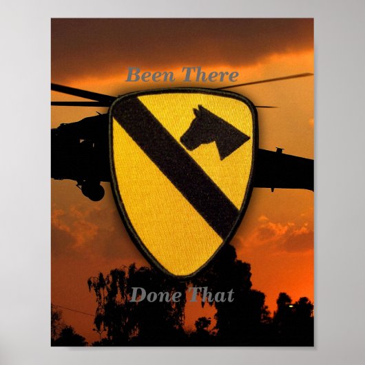 Eerste zevende Cavalry Air Cav Vietnam Nam War Pat Poster (Voorkant)