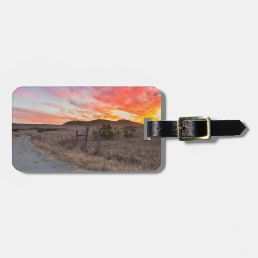 Eerste zonsondergang van de dag bagagelabel (Voorkant horizontaal)