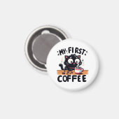 Eerste zwarte koffie avontuur magneet (Voorkant / Achterkant)