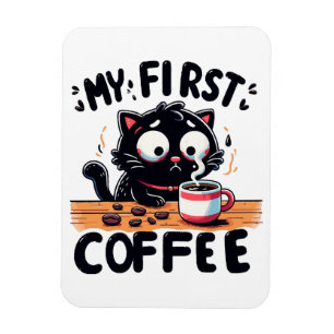 Eerste zwarte koffie avontuur magneet