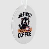 Eerste zwarte koffie avontuur ornament (voorkant)