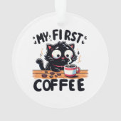 Eerste zwarte koffie avontuur ornament (achterkant)