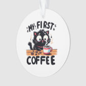 Eerste zwarte koffie avontuur ornament (voorkant)