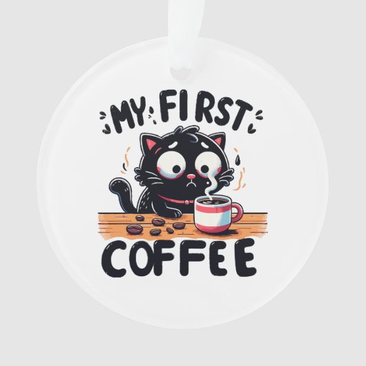 Eerste zwarte koffie avontuur ornament (voorkant)