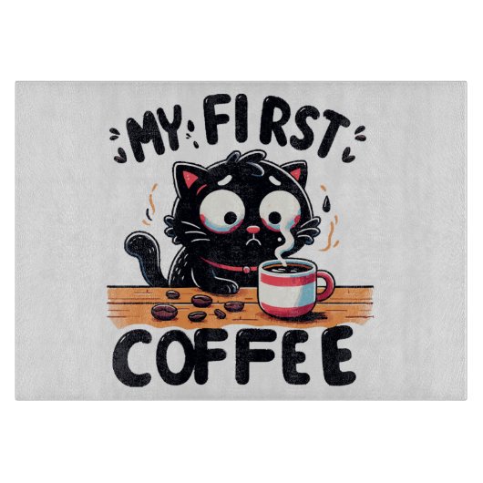 Eerste Zwarte Koffie Avontuur Snijplank (Voorkant)