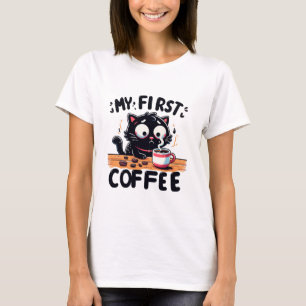 Eerste Zwarte Koffie Avontuur T-shirt