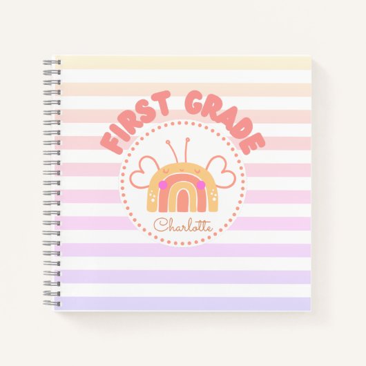 Eerstegraads Rainbow gepersonaliseerd Notitieboek (Voorkant)