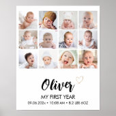 Eerstejaars mijlpaal bord voor moderne foto's poster (Voorkant)