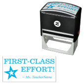 "EERSTEKLAS INSPANNING!" + Naam leraar Rubberen st Zelfinktende Stempel (In situ)