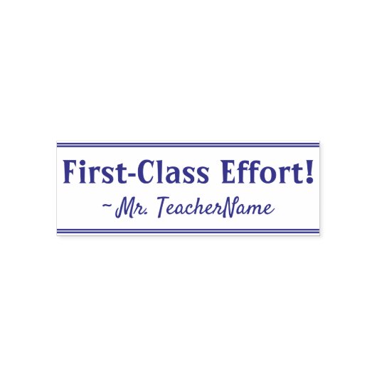 "Eersteklas inspanning!" Tutor Feedback Rubber Sta Zelfinktende Stempel (Design)