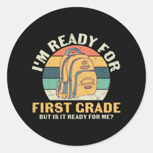 Eersteklas Rugzak Eerste Dag op School Kinderen Ca Ronde Sticker