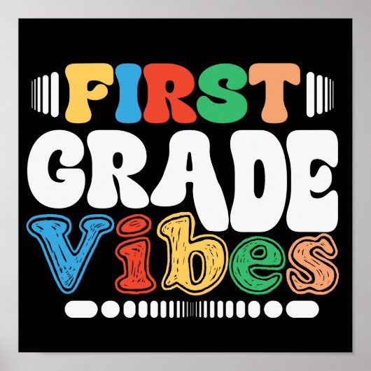 eersteklas vibes terug naar school studenten leraa poster (Voorkant)