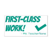 "EERSTEKLAS WERK!" Bevestiging Rubber Stamp Zelfinktende Stempel (Design)