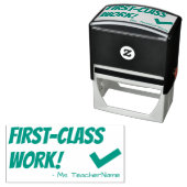 "EERSTEKLAS WERK!" Bevestiging Rubber Stamp Zelfinktende Stempel (In situ)
