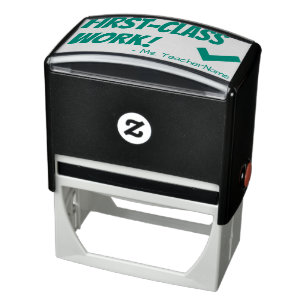 "EERSTEKLAS WERK!" Bevestiging Rubber Stamp Zelfinktende Stempel