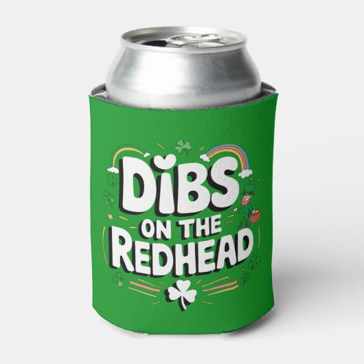 Eersteklens op de roodharige Funny St. Patrick's D Blikjeskoeler (Blikje Voorkant)