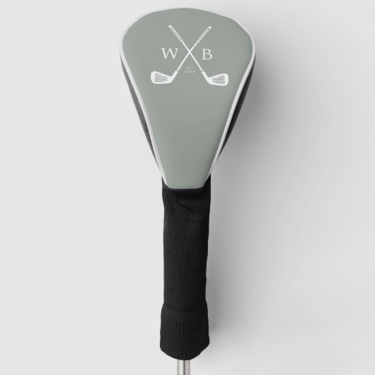 Eersteletters Monogram Golf Baby Shower Golfheadcover (Voorkant)