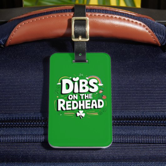 Eersteslag op de roodharige Funny St. Patrick's Da Bagagelabel (Voorkant Insitu 2)