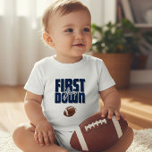 Eerstjaars Voetbal Eerste Down Navy Blauwe T-Shirt