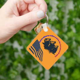 Eervol met oranje waarde sleutelhanger