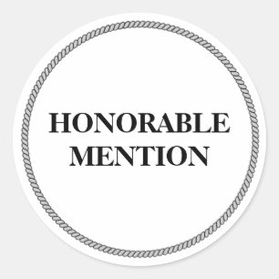 EERVOLLE VERMELDING RONDE STICKER