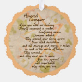 Eervolle verzorger papieren kaart ornament (Achterkant)