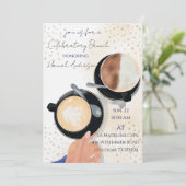 Eervolle Viering Brunch Latte 2 Uitnodiging (Staand voorkant)