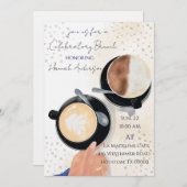 Eervolle Viering Brunch Latte 2 Uitnodiging (Voorkant / Achterkant)