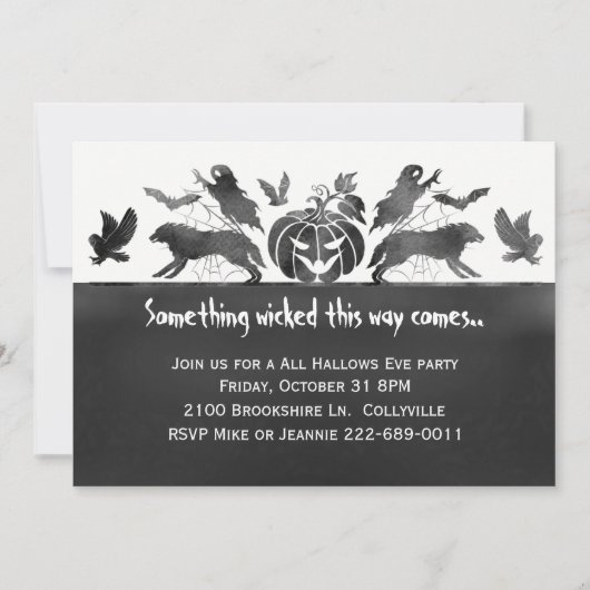Eery Creatures Halloween Party Invitation Kaart (Voorkant)