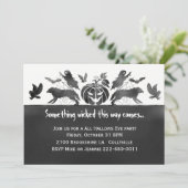Eery Creatures Halloween Party Invitation Kaart (Staand voorkant)
