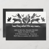 Eery Creatures Halloween Party Invitation Kaart (Voorkant / Achterkant)