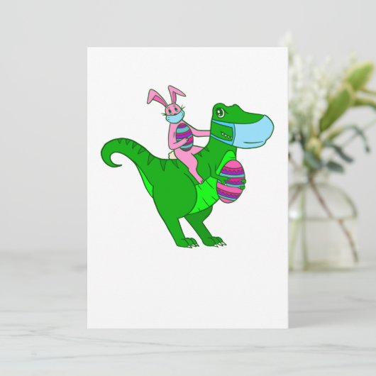 eester bunny dinosaur pandemie kaart (Staand voorkant)