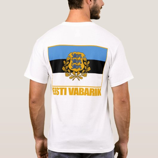 Eesti (Estland) Vlag & Ca T-shirt (Achterkant)