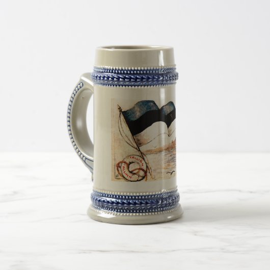 Eesti Lipp/Estse vlag Beer Stein Bierpul (Voorkant links)